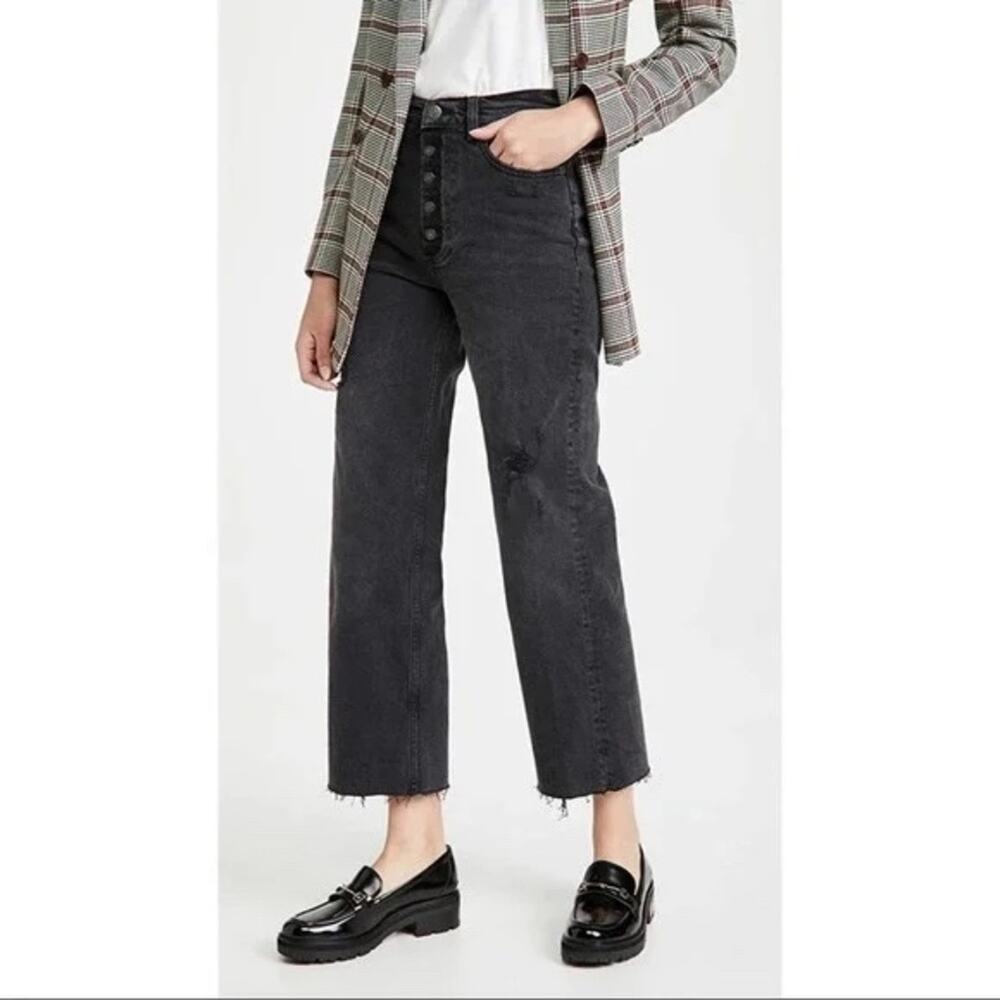 Boyish Mikey High Rise Wide Leg Jeans Size 24 0 Black